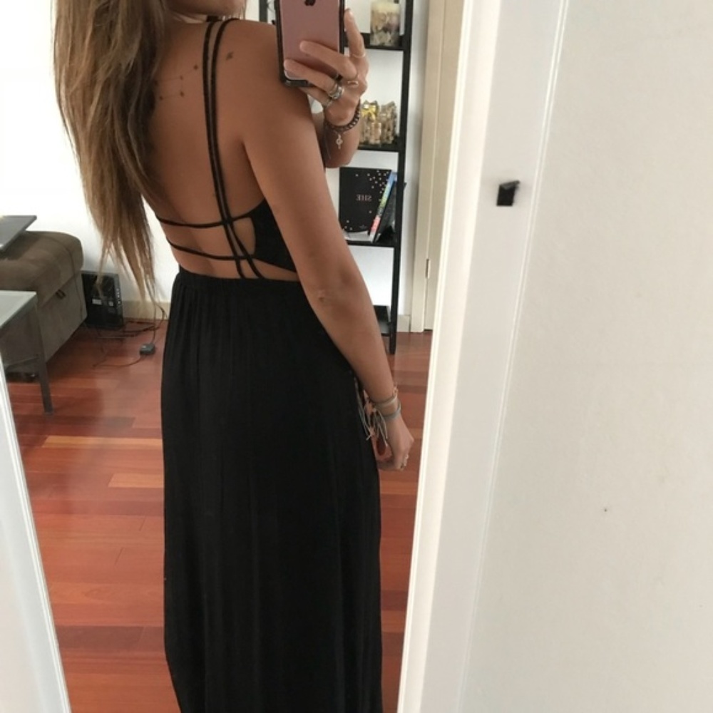 Lost in Paradise Black Maxi Lulus Dress